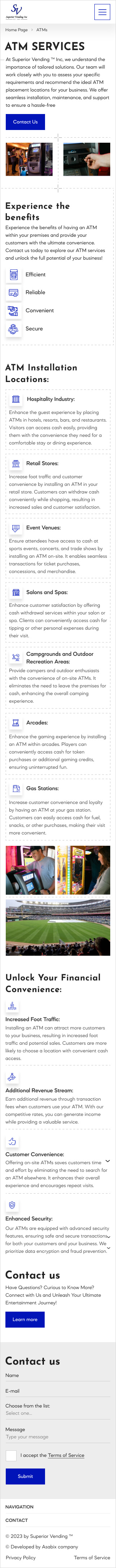 Вебсайт для компанії  Superior Vending™ - Зображення №31